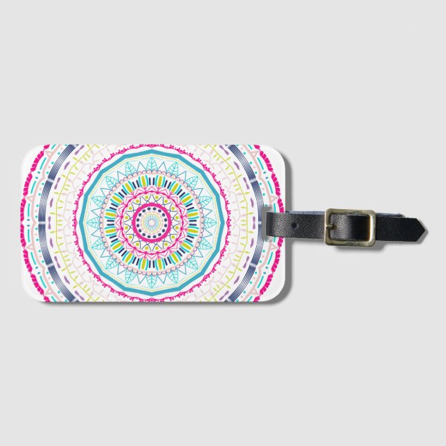 Étiquette À Bagage mandala coloré (Devant Horizontal)