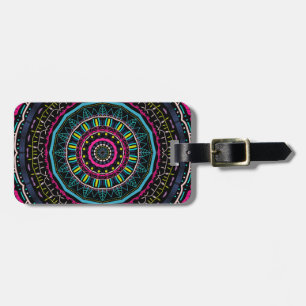 Étiquette À Bagage mandala coloré