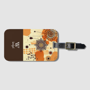 Étiquette À Bagage Mandala Rustique Moderne Terre Florale Automne