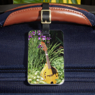 Étiquette À Bagage Mandolin Et Iris Flower Garden Personnalisé