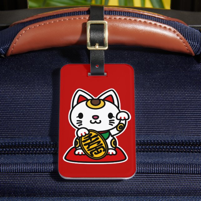 Étiquette À Bagage Maneki Neko (Lucky Cat) (Insitu Rectoal 2)