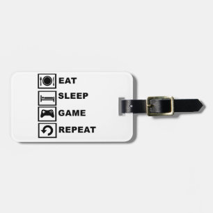 Étiquette À Bagage Mangez, dormez, jeu, répétition