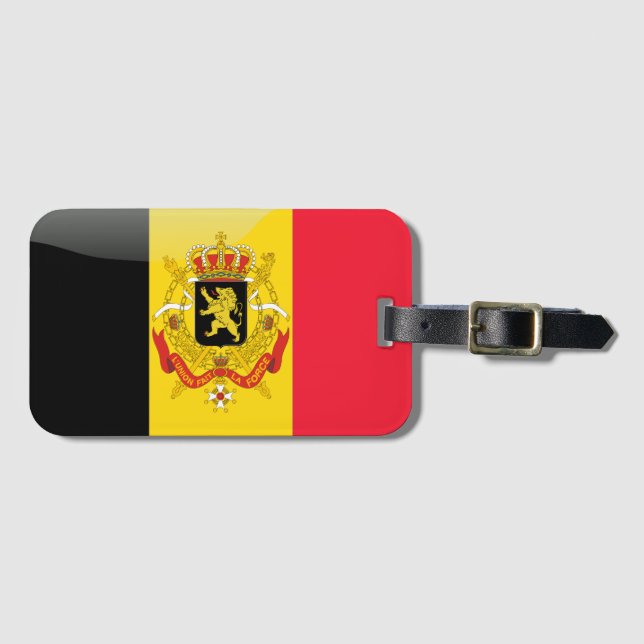 Étiquette À Bagage Manteau des bras belge (Devant Horizontal)