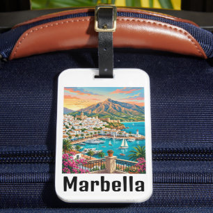 Étiquette À Bagage Marbella Espagne Costa del Sol Rétro Vintage