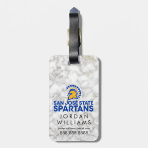 Étiquette À Bagage Marbre de blanc de Spartans d'état de San Jose
