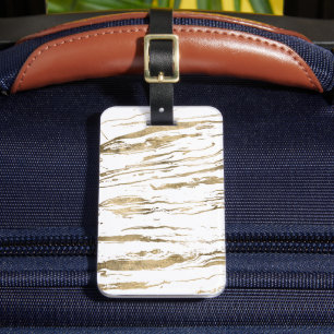 Étiquette À Bagage Marbre doré abstrait moderne