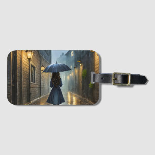 Étiquette À Bagage Marcher sous la pluie