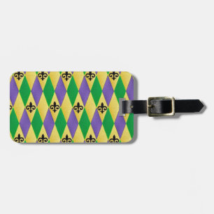 Étiquette À Bagage Mardi Gras Arlequin Fleur De Lis