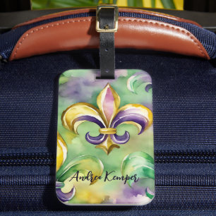Étiquette À Bagage Mardi Gras pastel élégant 