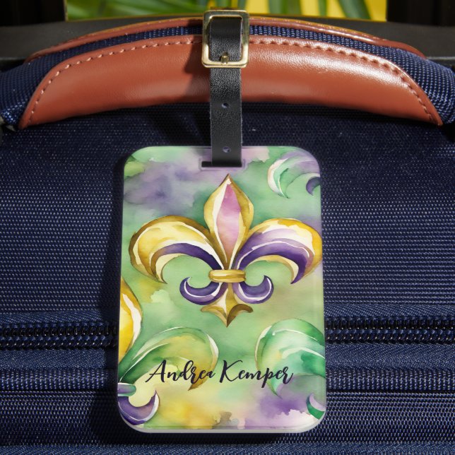 Étiquette À Bagage Mardi Gras pastel élégant  (Insitu Rectoal 2)