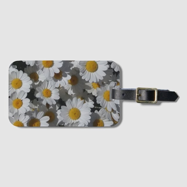 Étiquette À Bagage Marguerite blanche (Devant Horizontal)