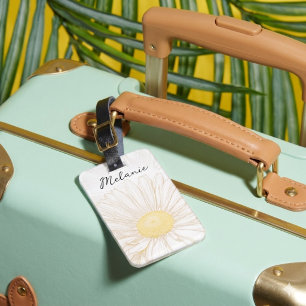 Étiquette À Bagage marguerite fantaisiste texte personnalisé
