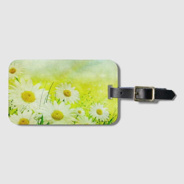 Étiquette À Bagage Marguerites (Devant Horizontal)