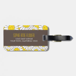 Étiquette À Bagage Marguerites de sourire mignonnes Personalizable