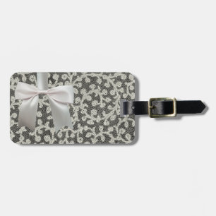 Étiquette À Bagage Mariage Dentelle Antique Lin Blanc Classique Joli