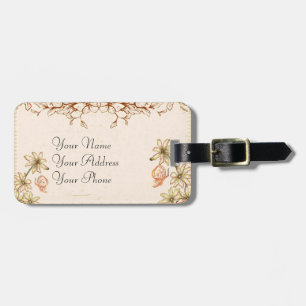 Étiquette À Bagage Mariage Fleurs vintages