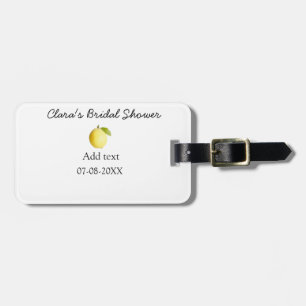 Étiquette À Bagage Mariage lemon moderne simple minimaliste rustique