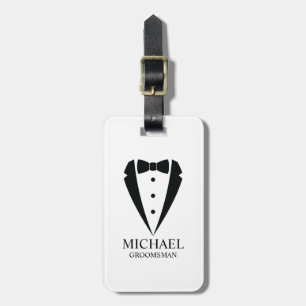 Étiquette À Bagage Mariage noir Tuxedo Suit Groomsmen personnalisé