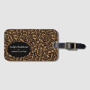 Étiquette À Bagage Mariée Bachelorette Boujee Tendance Imprimé Léopar
