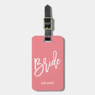 Étiquette À Bagage Mariée Écriture Blanche