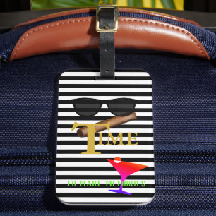 Étiquette À Bagage Mariée & Groom Martini cigare bon voyage voyage