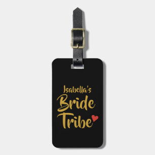 Étiquette À Bagage Mariée personnalisée Tribu Cœur Rouge