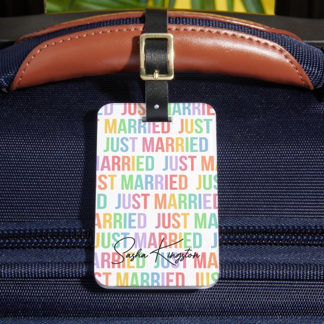Étiquette À Bagage Mariés LGBTQ Typographie Moderne (Insitu Rectoal 2)