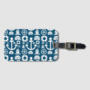Étiquette À Bagage Marine Élément motif de mer
