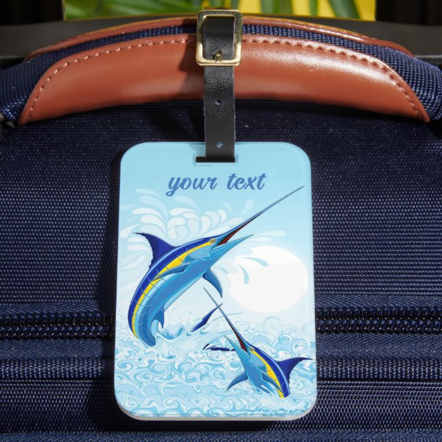 Étiquette À Bagage Marlin Bleu Jaillissant de l'Océan (Insitu Rectoal 2)
