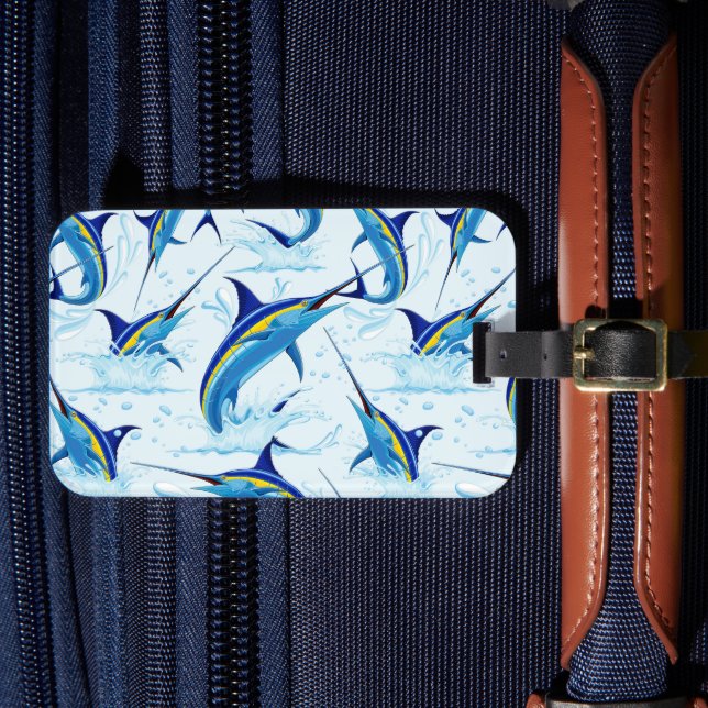 Étiquette À Bagage Marlin Bleu Jaillissant de l'Océan (Insitu Rectoal 4)