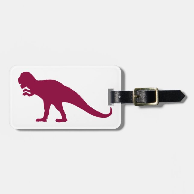 Étiquette À Bagage Maroon Dinosaur (Devant horizontal)