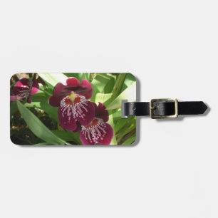 Étiquette À Bagage Maroon Orchids II