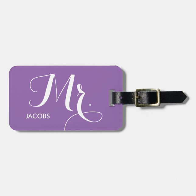 Étiquette À Bagage Marque de bagage - violet (Devant horizontal)