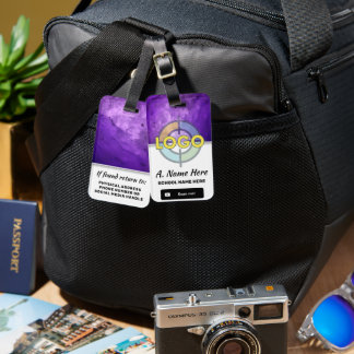 Étiquette À Bagage Marque du logo Purple Glow Marketing Design person