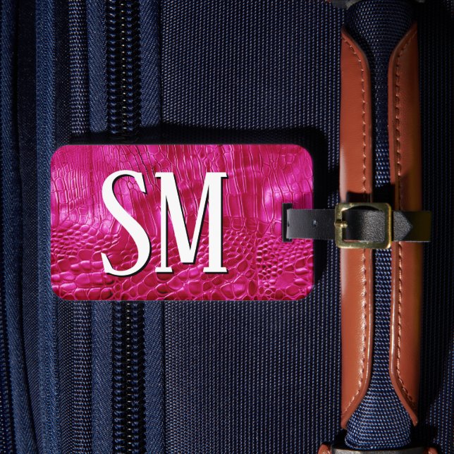 Étiquette À Bagage Marque-page en simili-cuir rose vif (Insitu Rectoal 4)