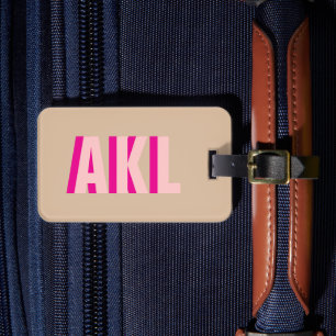 Étiquette À Bagage Marque-page personnalisé ombre monogramme rose bei