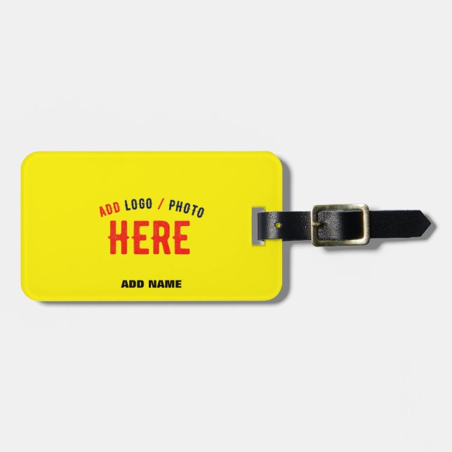 ÉTIQUETTE À BAGAGE MARQUE VÉRIFIÉE JAUNE CLAIR ET MODERNE (Devant horizontal)