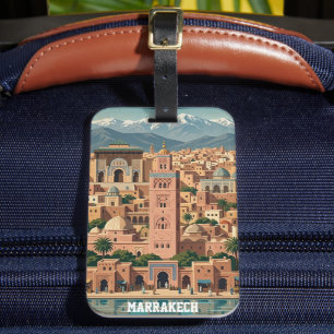 Étiquette À Bagage Marrakech Maroc Architecture Vintage Voyage