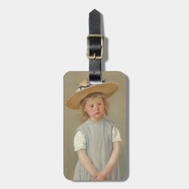 Étiquette À Bagage Mary Cassatt - Enfant en paille Casquette (Devant Vertical)