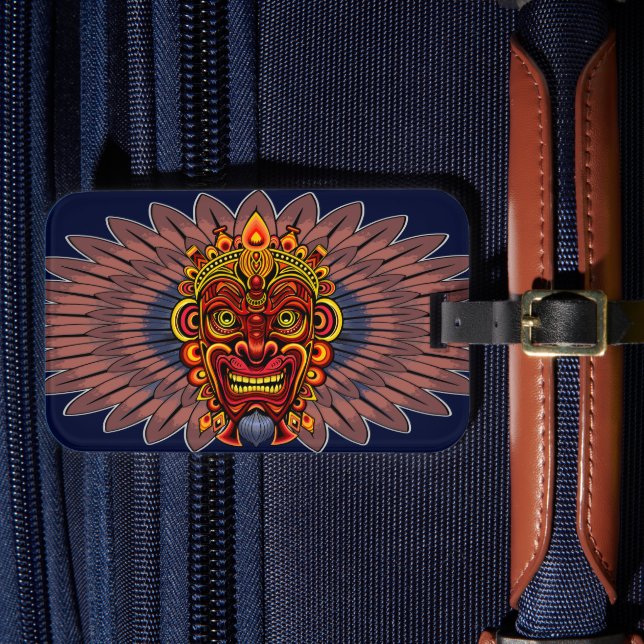 Étiquette À Bagage Masque rituel du roi guerrier tribal (Insitu Rectoal 4)