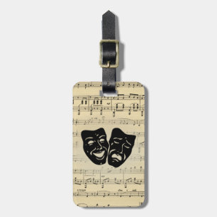 Étiquette À Bagage Masques antiques de musique et de théâtre