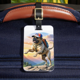Étiquette À Bagage Mastiff dogue de Bordeaux en vacances à la montagn