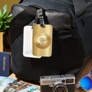 Étiquette À Bagage Médaille d'or réaliste 3D personnalisable et modif