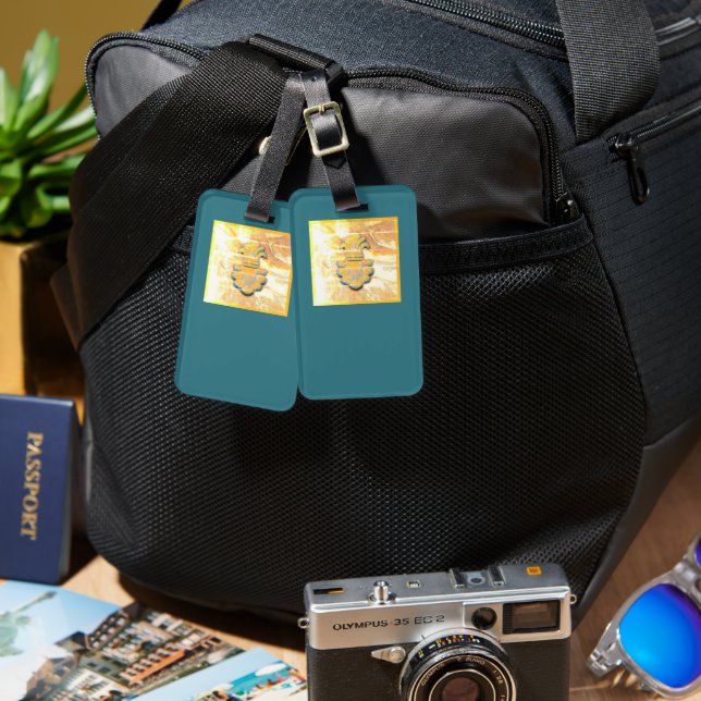 Étiquette À Bagage Médaillon de style italien vintage (Recto & Verso)