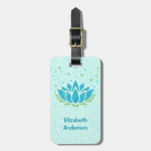 Étiquette À Bagage Méditation Yoga Lotus Fleur Zen   Modèle de texte