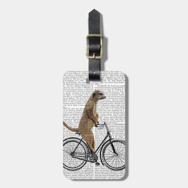 Étiquette À Bagage Meerkat à vélo (Devant Vertical)