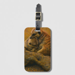 Étiquette À Bagage Meerkat Cuddle - Peinture faunique tonique Terre