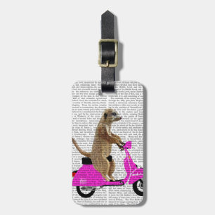 Étiquette À Bagage Meerkat sur Pink Moped