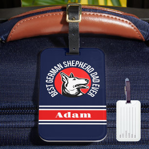 Étiquette À Bagage Meilleur berger allemand personnalisé papa jamais
