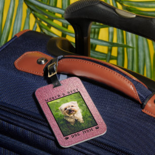 Étiquette À Bagage Meilleur Chien au monde maman pince Rose or Partie
